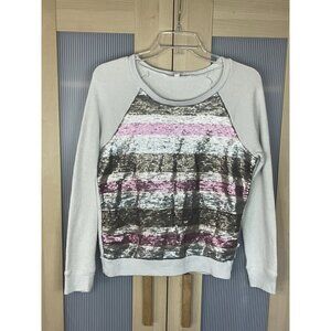 VICTORIA'S SECRET Sequin Bling SWEATER Shirt Long Sleeve Top Sz S Casual